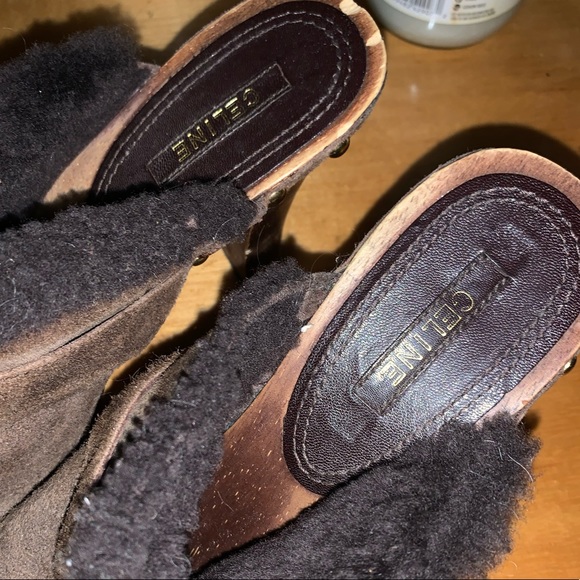 VINTAGE CELINE suede mule clogs - Picture 3 of 4